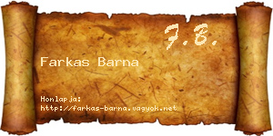 Farkas Barna névjegykártya